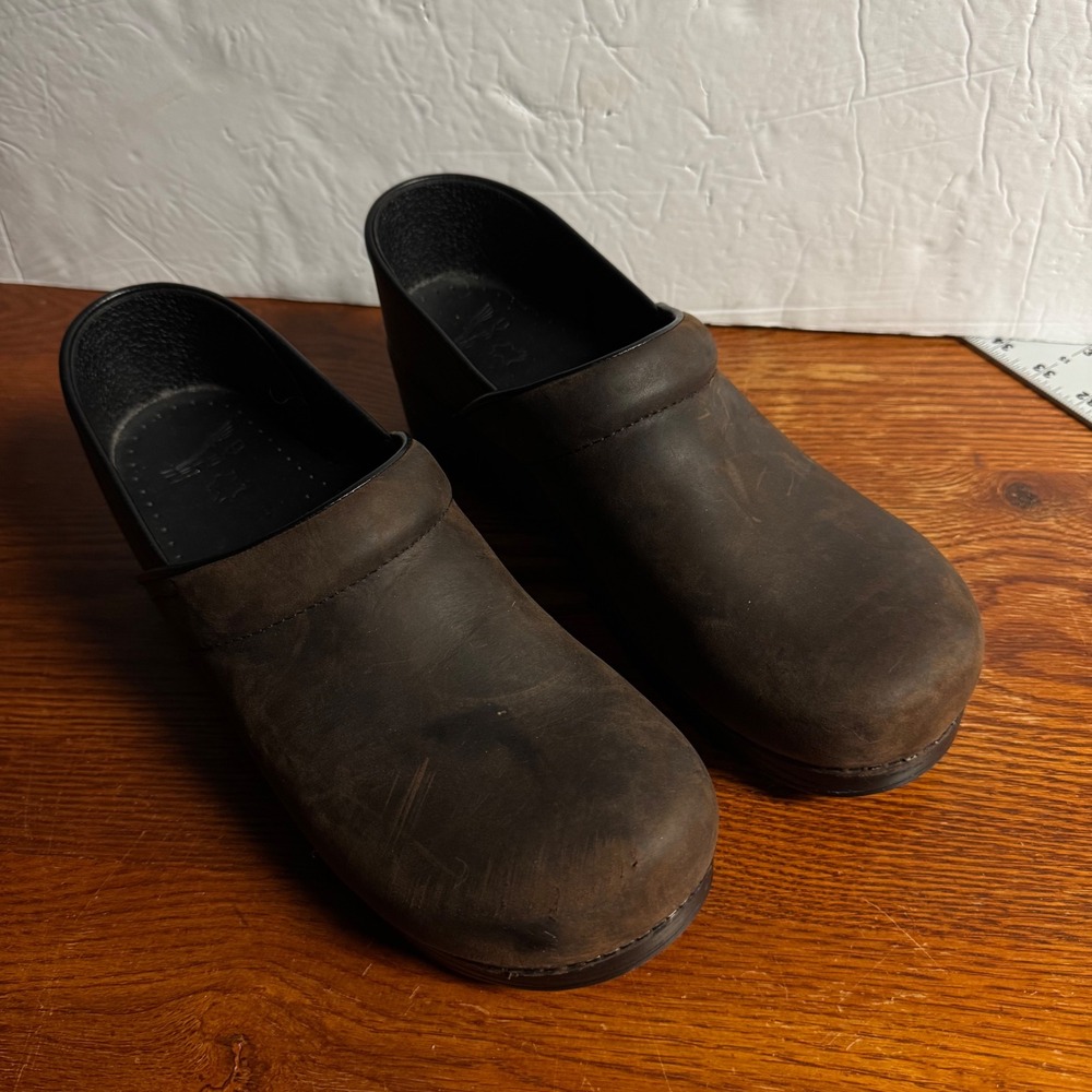 Dansko Professional Clogs Mens 46 Espresso Brown Oiled Leather Slip On Shoes